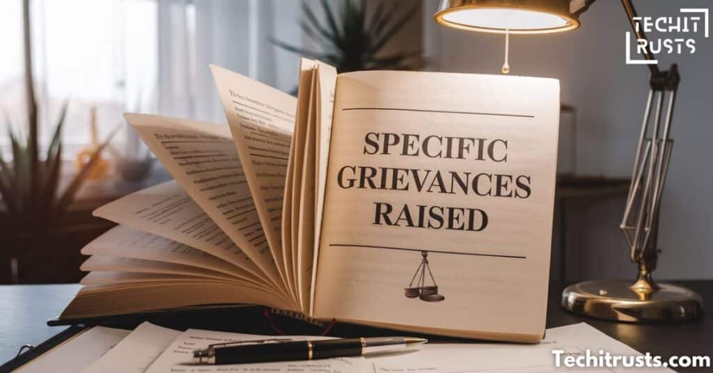 Specific Grievances Raised